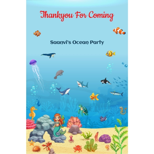 Party Supplies Under the Sea Theme Thank You Cards